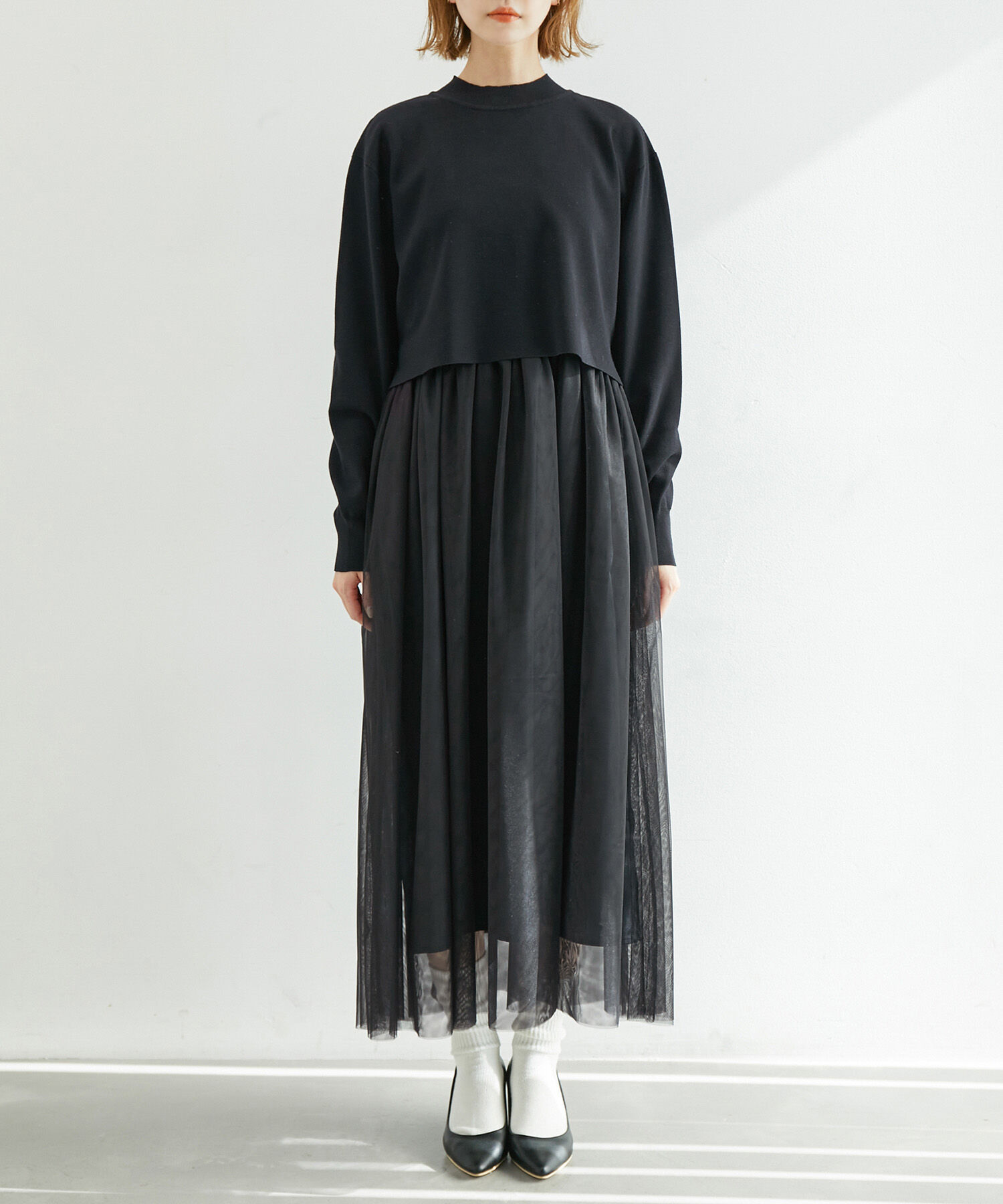 Rope&rsquo;Picnic「【WEB限定】ドッキングチュールワンピース」|ワンピース|