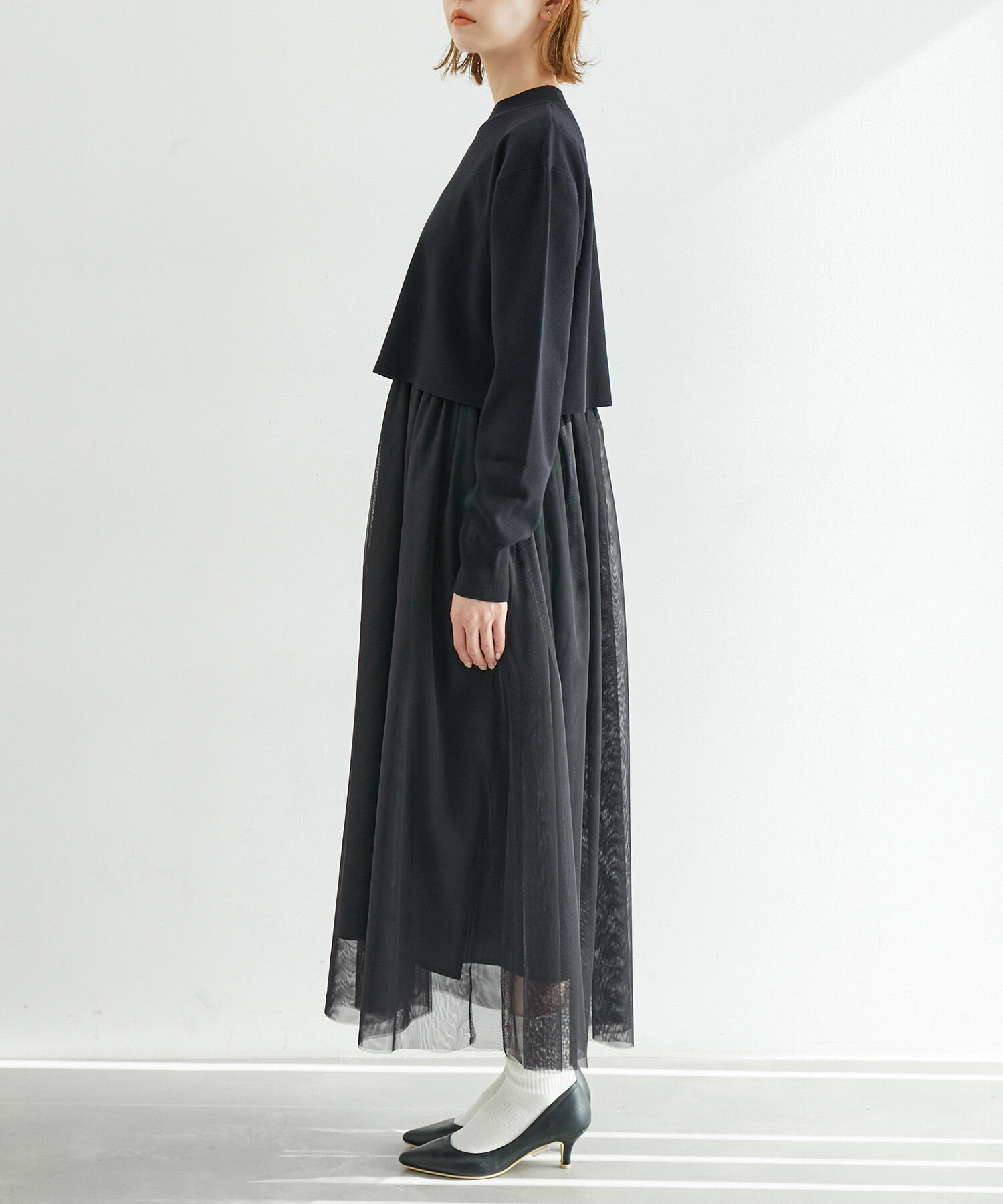 Rope&rsquo;Picnic「【WEB限定】ドッキングチュールワンピース」|ワンピース|