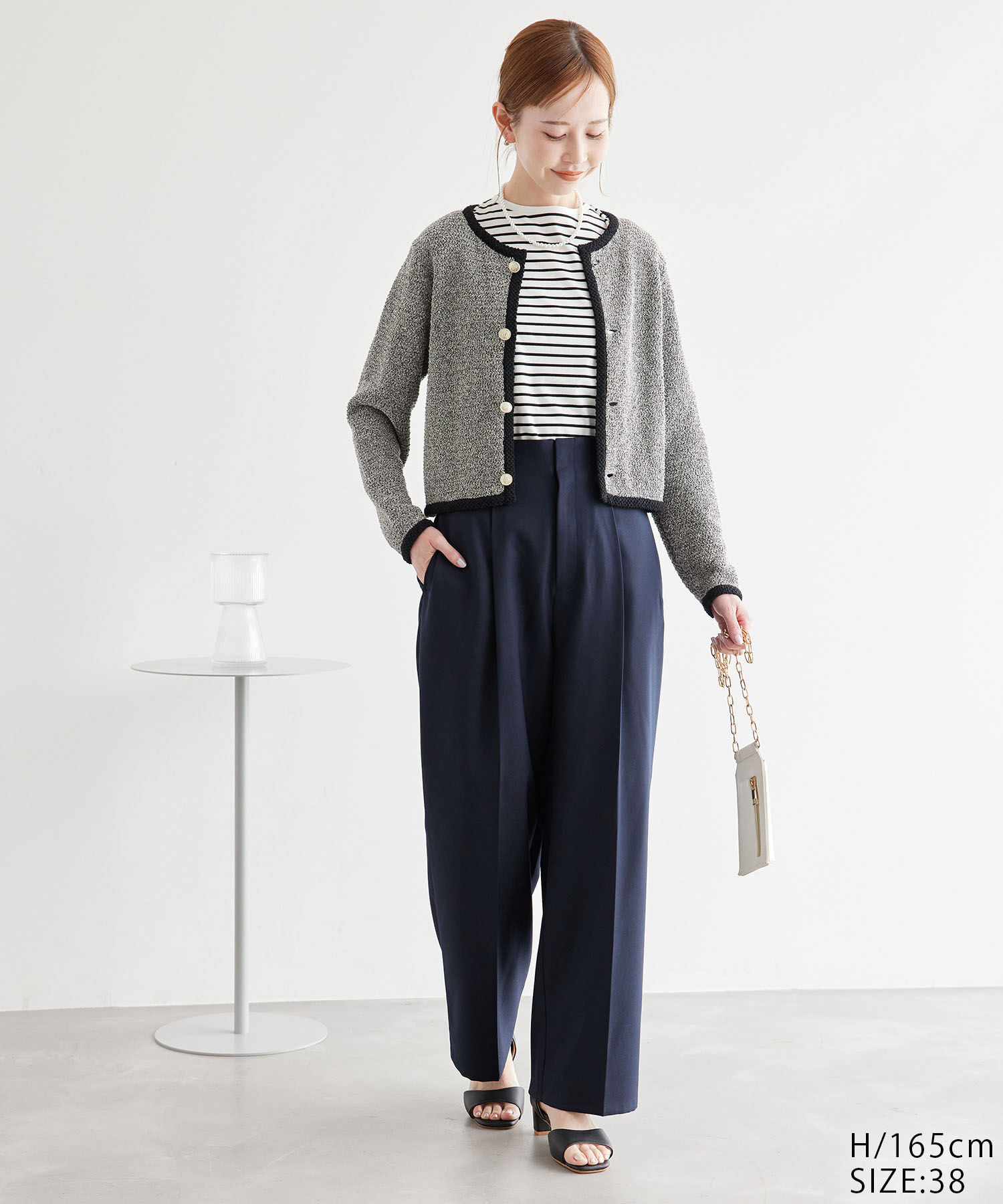 Rope&rsquo;Picnic「サマーツイード風ニットカーディガン」|カーディガン|