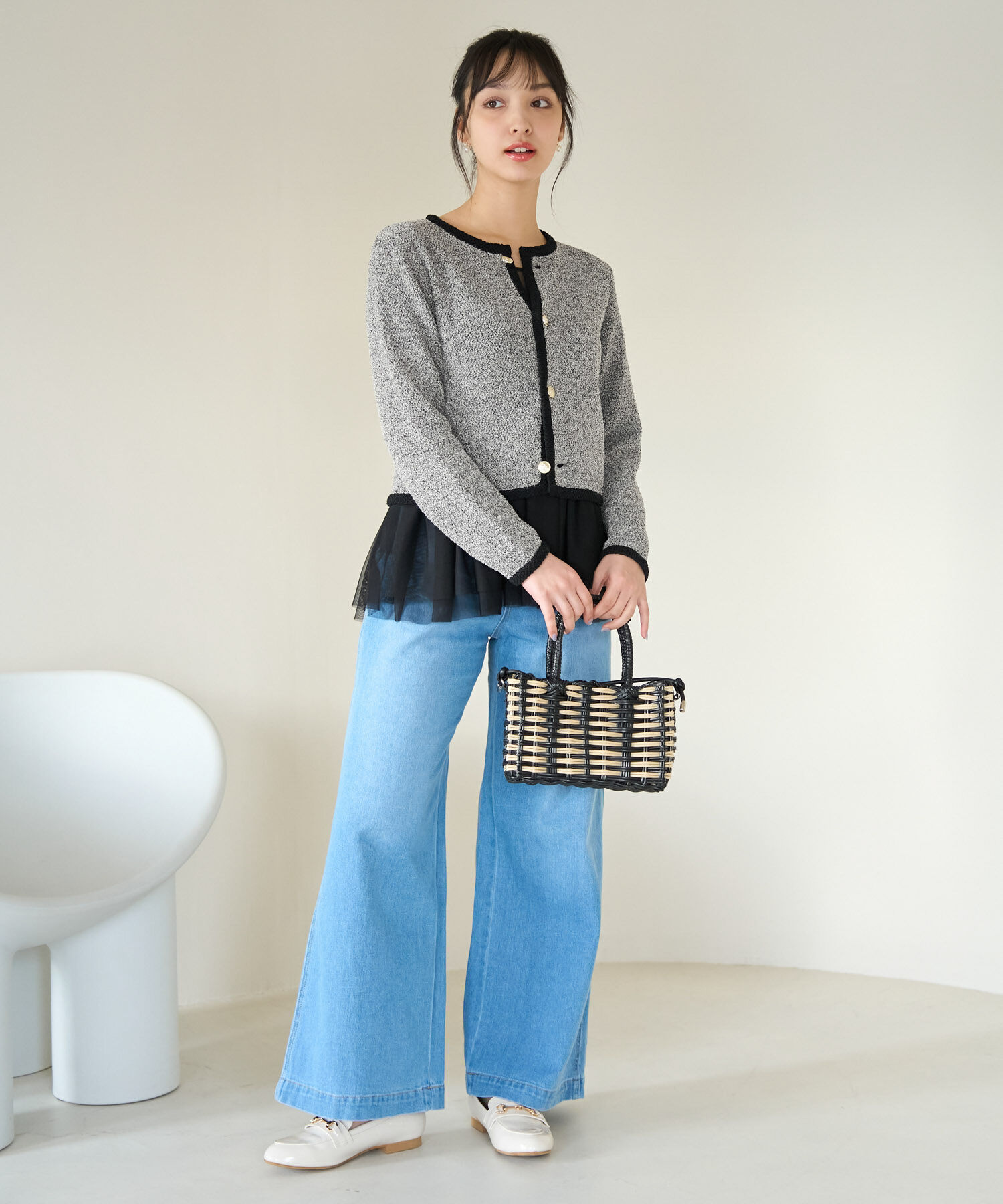 Rope&rsquo;Picnic「サマーツイード風ニットカーディガン」|カーディガン|