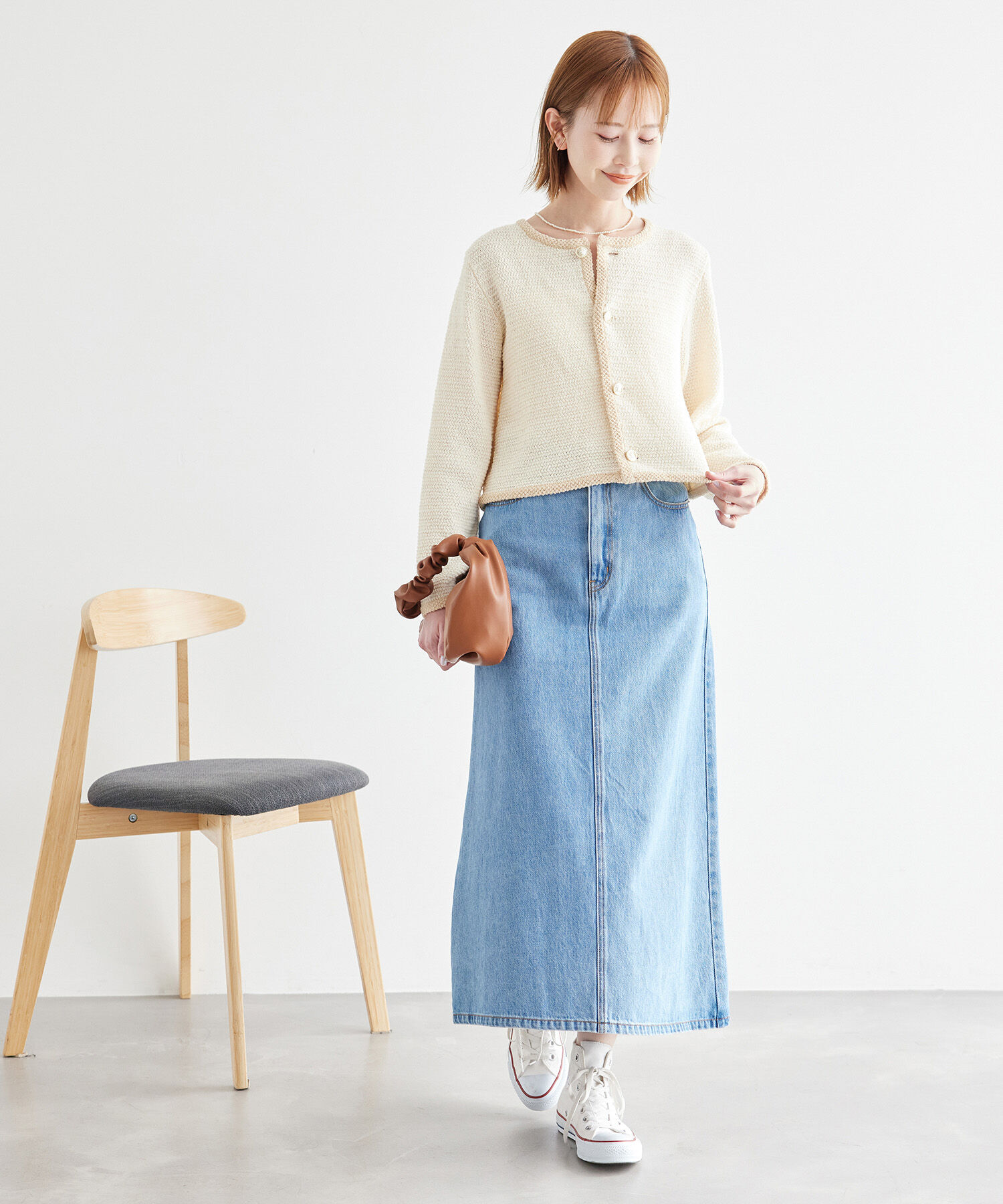 Rope&rsquo;Picnic「サマーツイード風ニットカーディガン」|カーディガン|