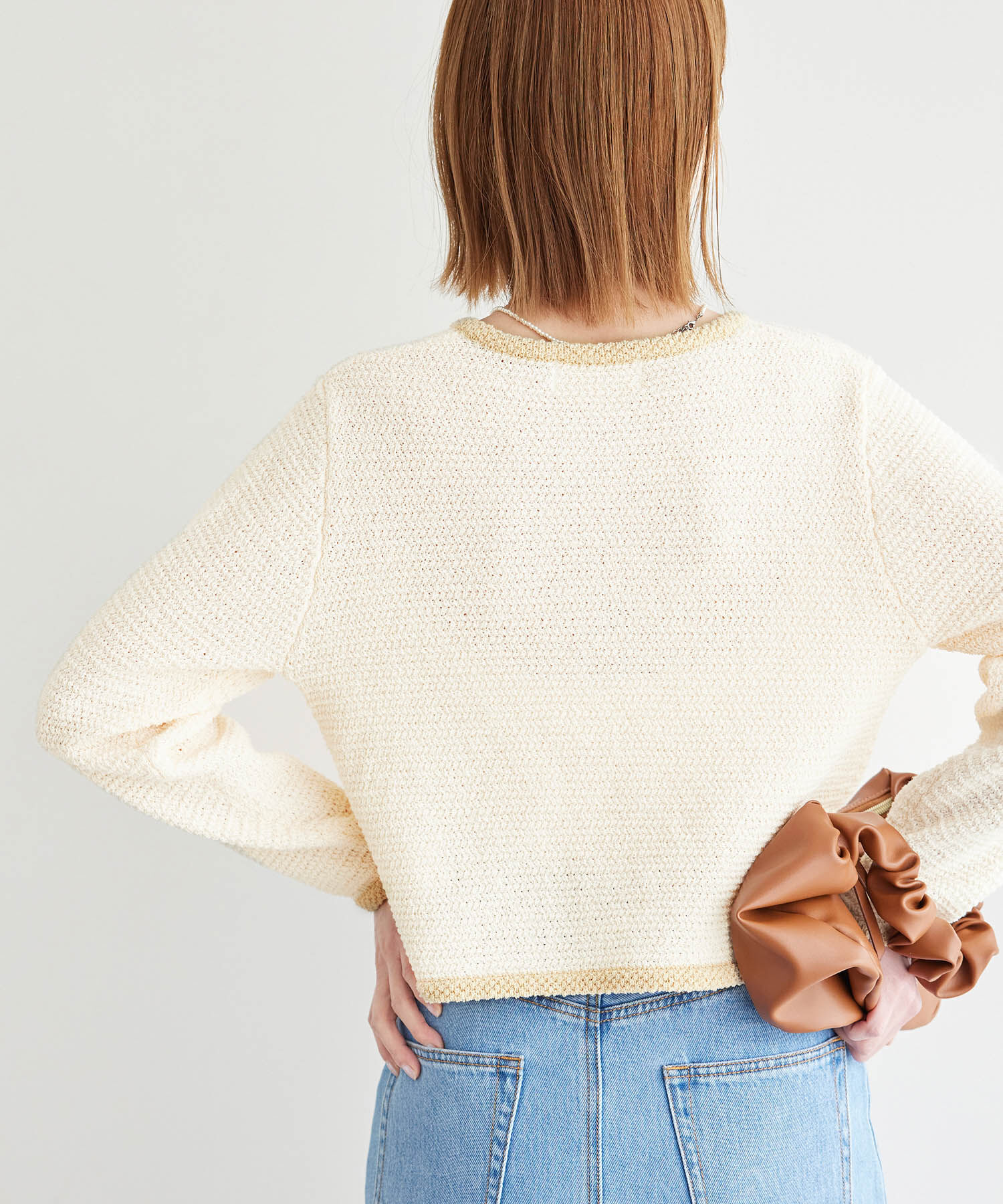 Rope&rsquo;Picnic「サマーツイード風ニットカーディガン」|カーディガン|