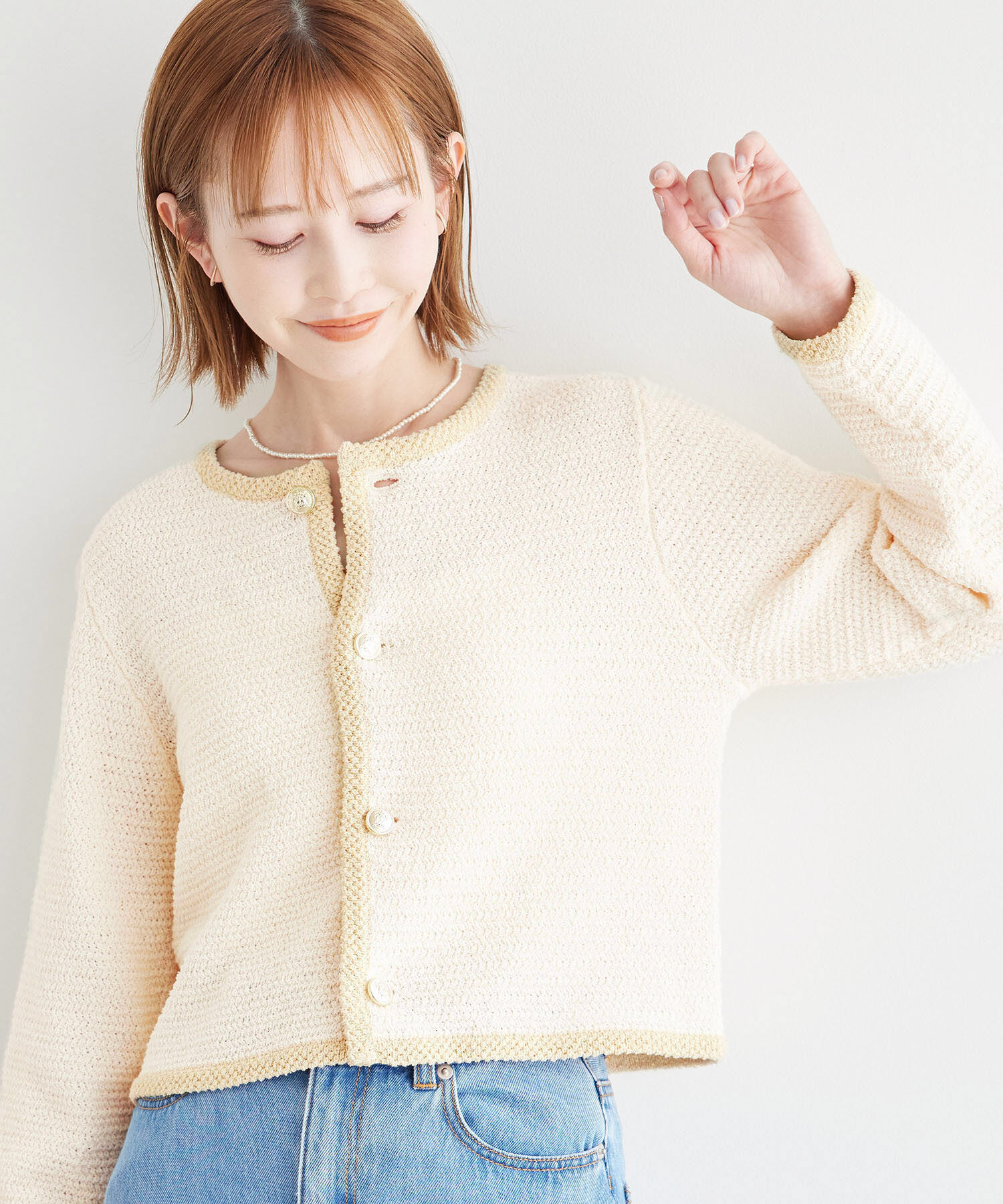 Rope&rsquo;Picnic「サマーツイード風ニットカーディガン」|カーディガン|キナリ系(18)