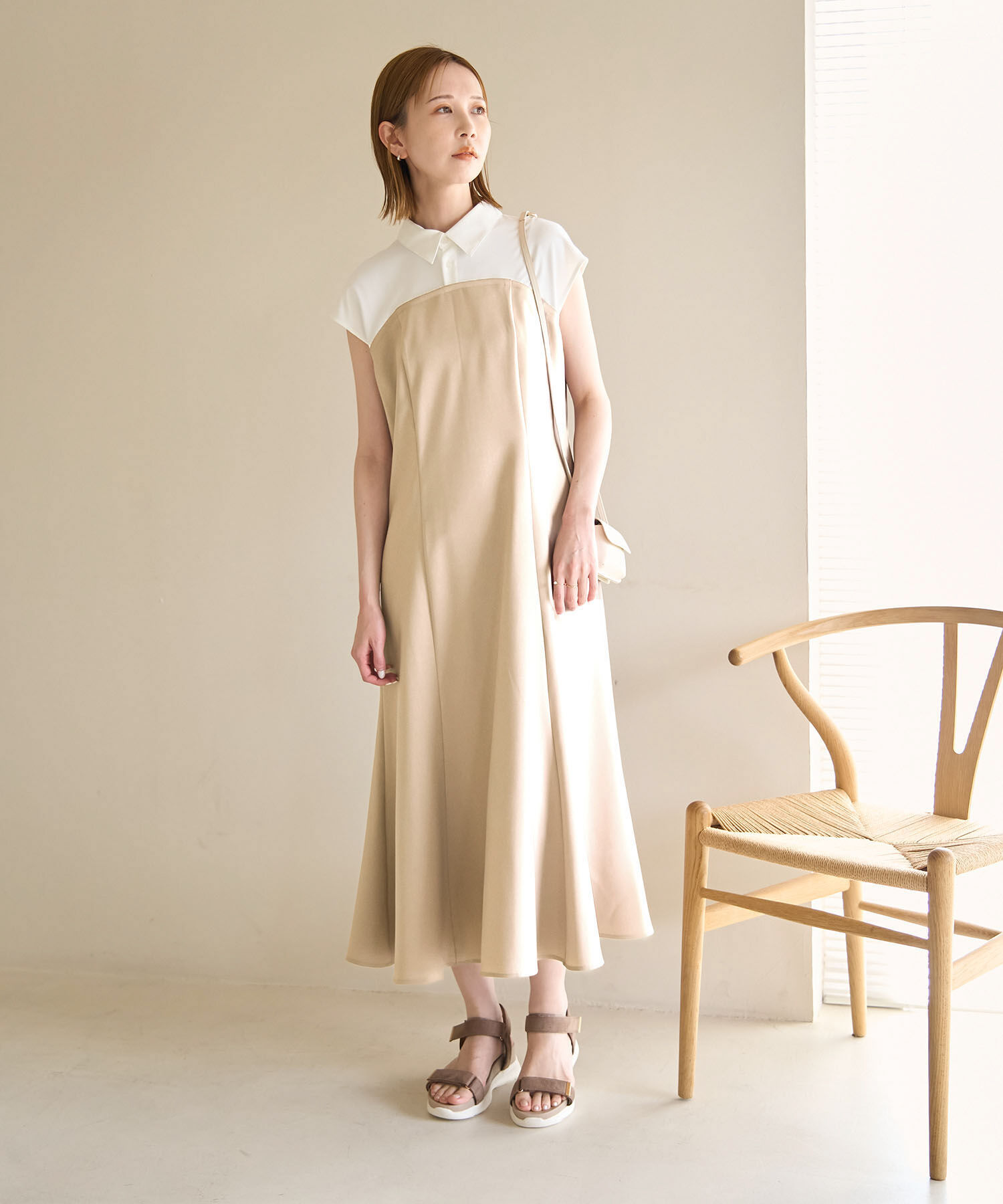 Rope&rsquo;Picnic「ドッキングマーメイドフレンチスリーブワンピース」|ワンピース|