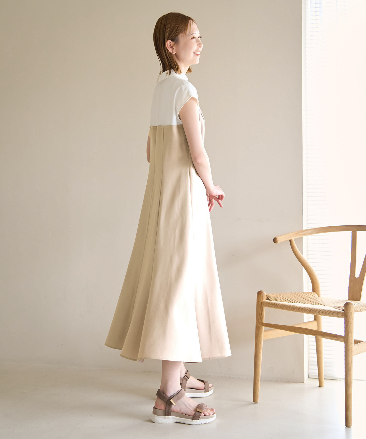 Rope&rsquo;Picnic「ドッキングマーメイドフレンチスリーブワンピース」|ワンピース|