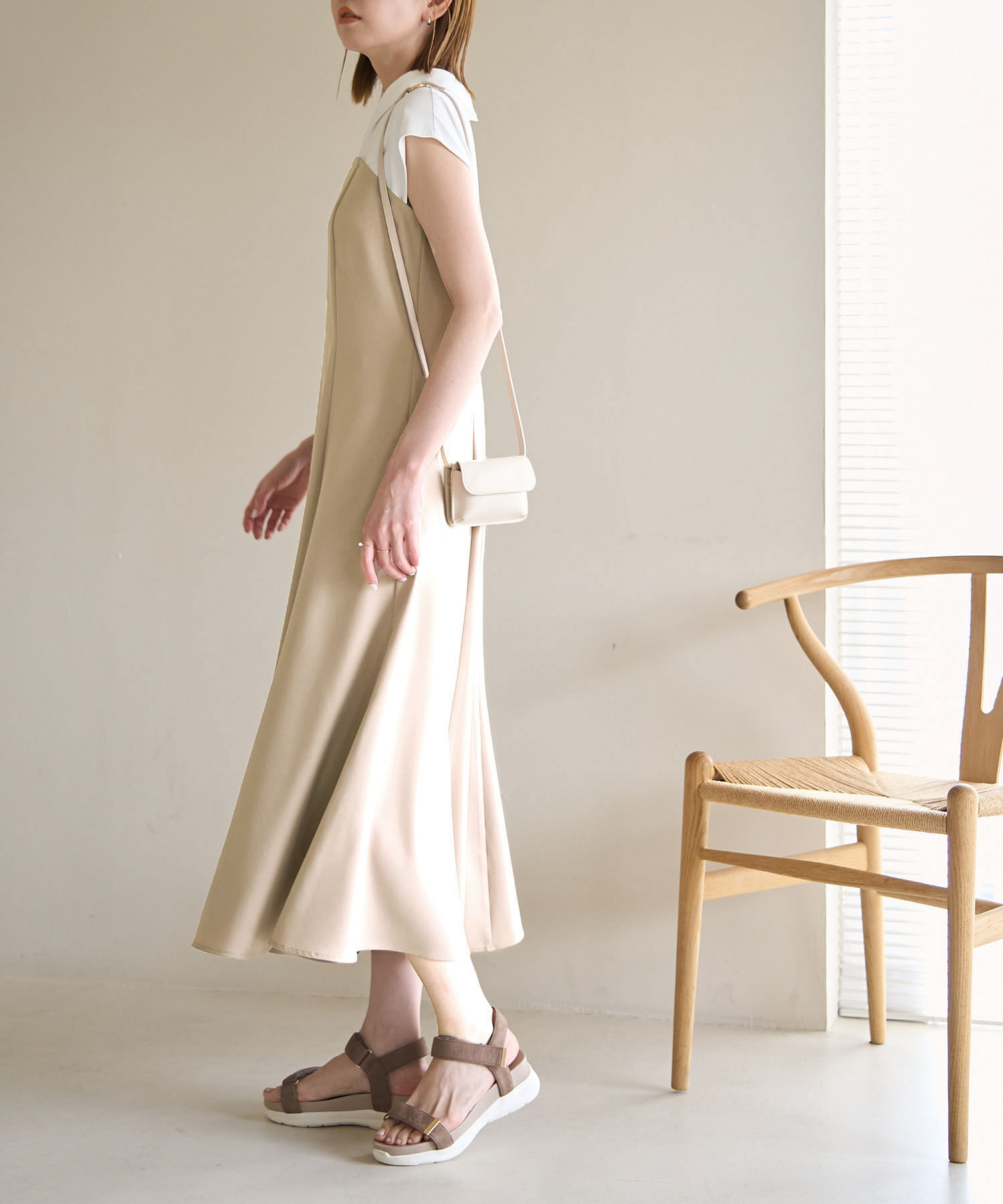 Rope&rsquo;Picnic「ドッキングマーメイドフレンチスリーブワンピース」|ワンピース|