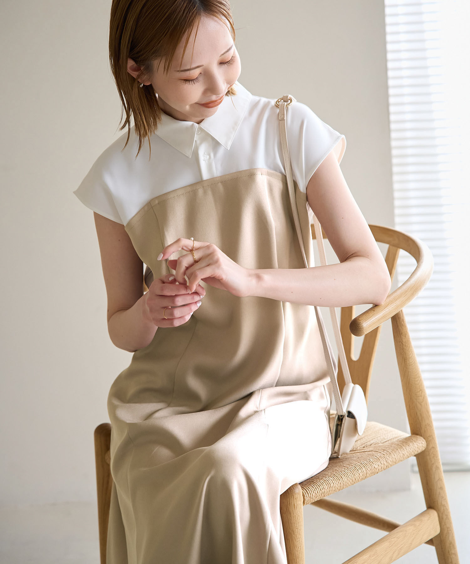 Rope&rsquo;Picnic「ドッキングマーメイドフレンチスリーブワンピース」|ワンピース|