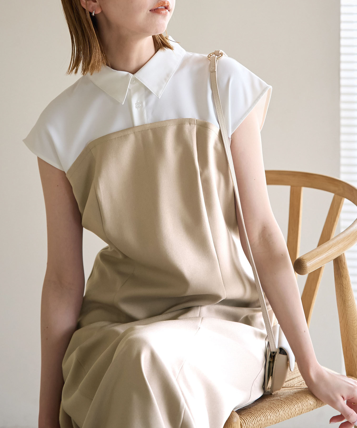 Rope&rsquo;Picnic「ドッキングマーメイドフレンチスリーブワンピース」|ワンピース|ベージュ系(28)