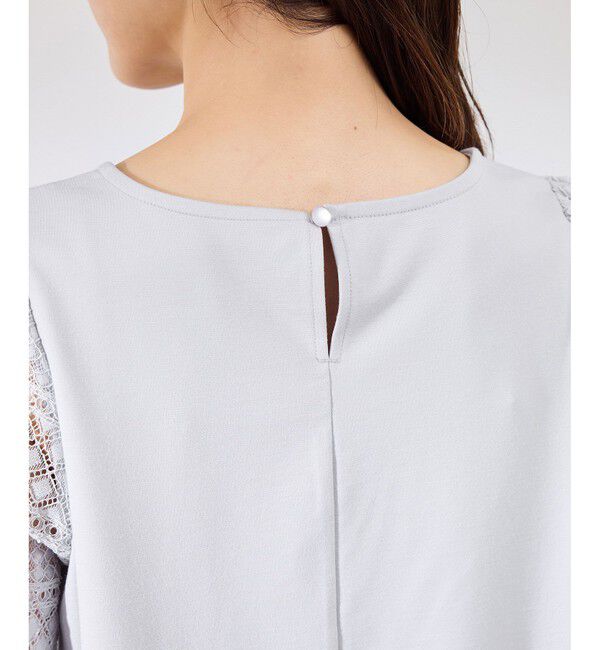 Rope&rsquo;Picnic「【UVカット・接触冷感】Cutee レースドッキングフレアスリーブトップス/リンクコーデ」|Tシャツ・カットソー|