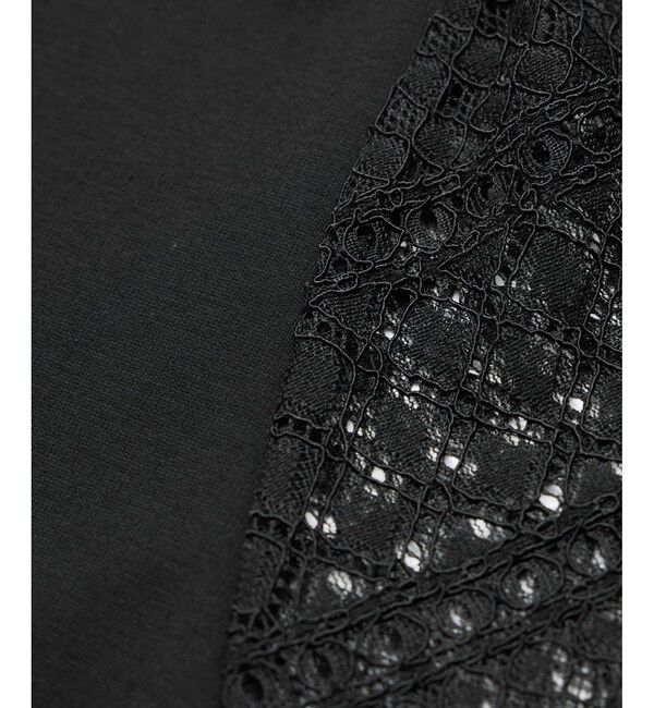 Rope&rsquo;Picnic「【UVカット・接触冷感】Cutee レースドッキングフレアスリーブトップス/リンクコーデ」|Tシャツ・カットソー|