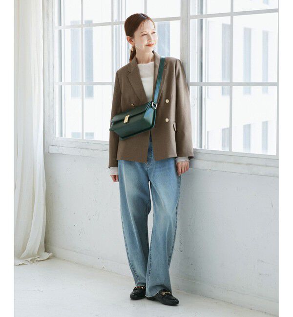 Rope&rsquo;Picnic「レディハンサムシリーズ ウールライク金ボタンジャケット(半裏地)/セットアップ・通勤対応」|テーラードジャケット|