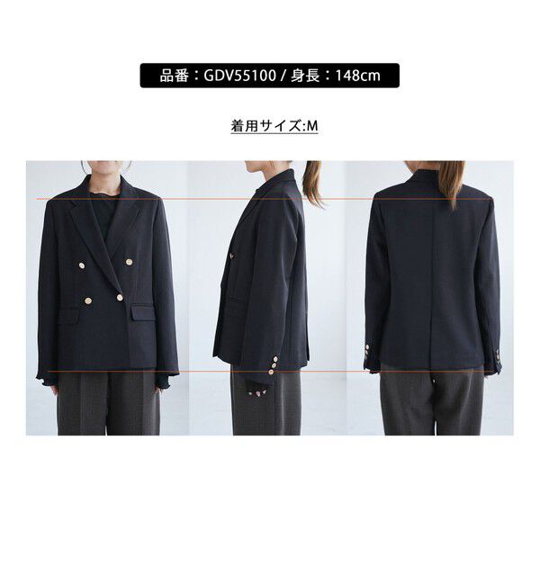 Rope&rsquo;Picnic「レディハンサムシリーズ ウールライク金ボタンジャケット(半裏地)/セットアップ・通勤対応」|テーラードジャケット|