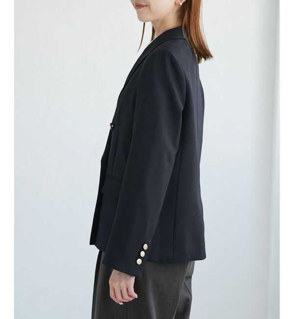 Rope&rsquo;Picnic「レディハンサムシリーズ ウールライク金ボタンジャケット(半裏地)/セットアップ・通勤対応」|テーラードジャケット|
