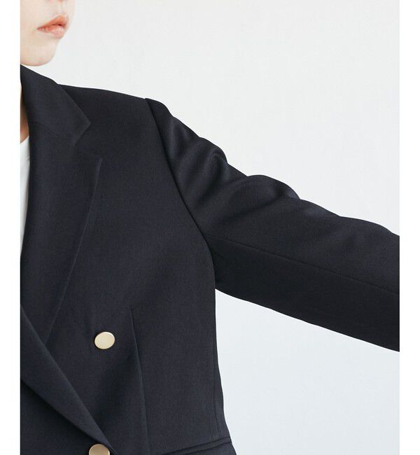 Rope&rsquo;Picnic「レディハンサムシリーズ ウールライク金ボタンジャケット(半裏地)/セットアップ・通勤対応」|テーラードジャケット|