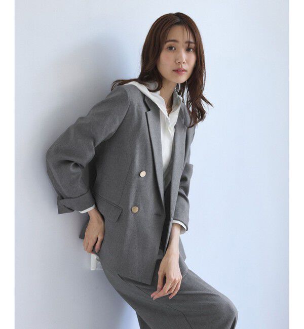 Rope&rsquo;Picnic「レディハンサムシリーズ ウールライク金ボタンジャケット(総裏地)/セットアップ対応」|テーラードジャケット|