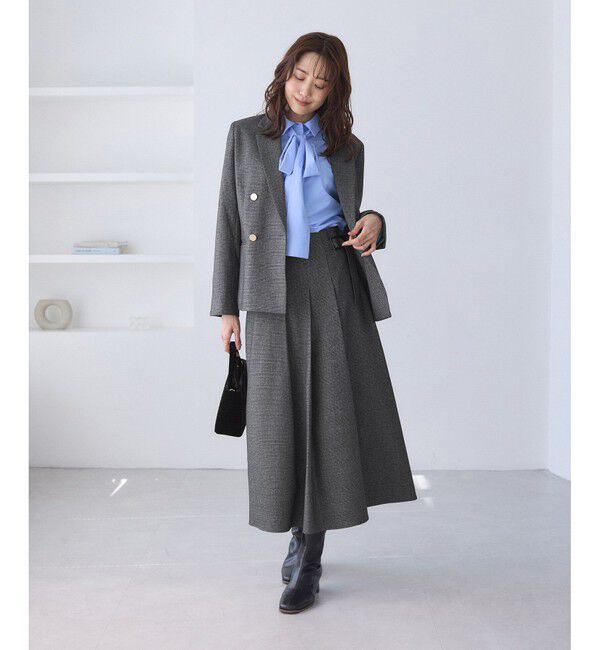 Rope&rsquo;Picnic「レディハンサムシリーズ ウールライク金ボタンジャケット(総裏地)/セットアップ対応」|テーラードジャケット|