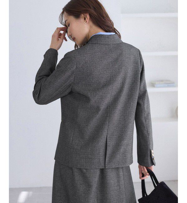 Rope&rsquo;Picnic「レディハンサムシリーズ ウールライク金ボタンジャケット(総裏地)/セットアップ対応」|テーラードジャケット|