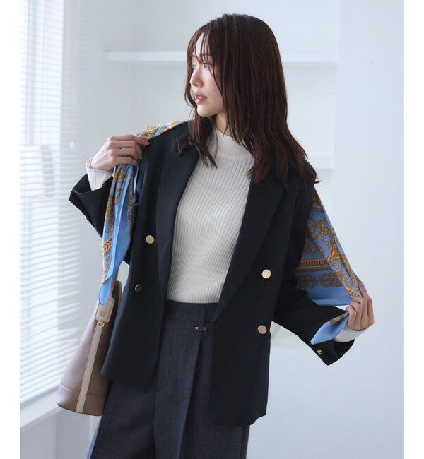 Rope&rsquo;Picnic「レディハンサムシリーズ ウールライク金ボタンジャケット(総裏地)/セットアップ対応」|テーラードジャケット|