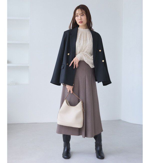 Rope&rsquo;Picnic「レディハンサムシリーズ ウールライク金ボタンジャケット(総裏地)/セットアップ対応」|テーラードジャケット|