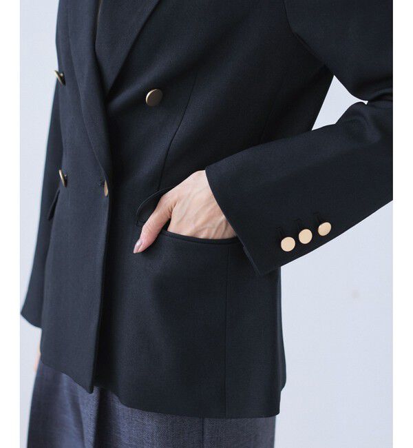 Rope&rsquo;Picnic「レディハンサムシリーズ ウールライク金ボタンジャケット(総裏地)/セットアップ対応」|テーラードジャケット|