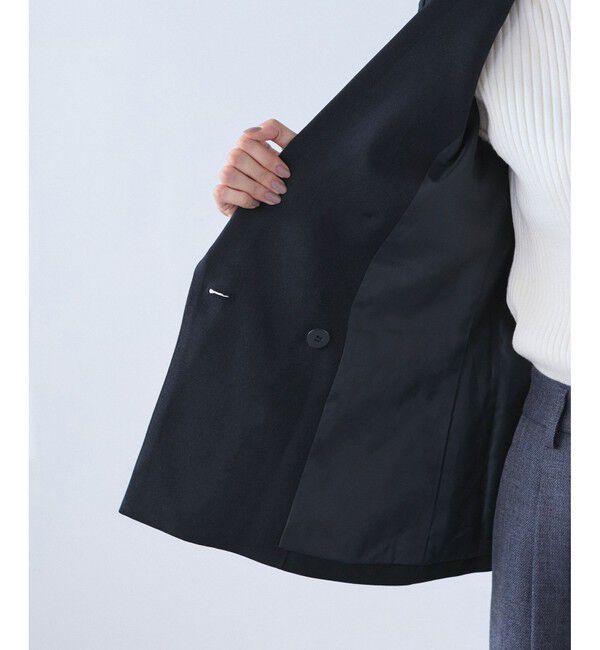 Rope&rsquo;Picnic「レディハンサムシリーズ ウールライク金ボタンジャケット(総裏地)/セットアップ対応」|テーラードジャケット|