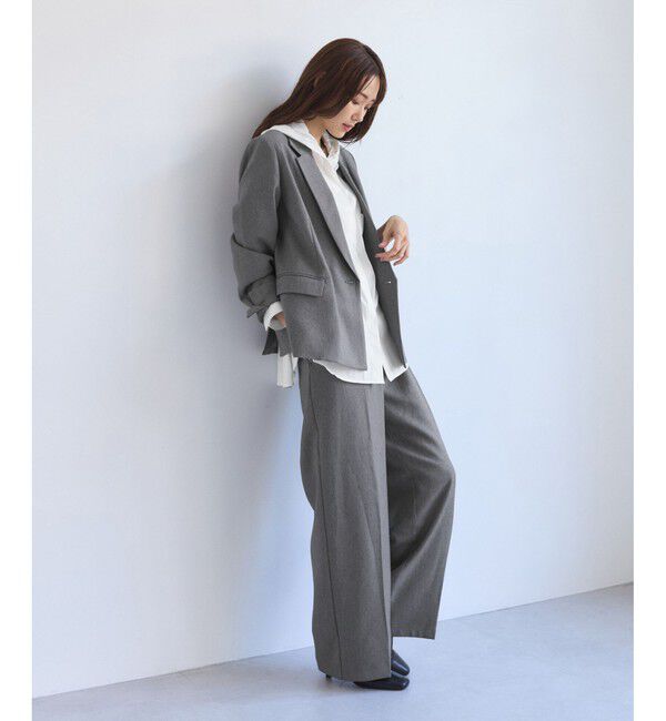 Rope&rsquo;Picnic「レディハンサムシリーズ ウールライク金ボタンジャケット(総裏地)/セットアップ対応」|テーラードジャケット|