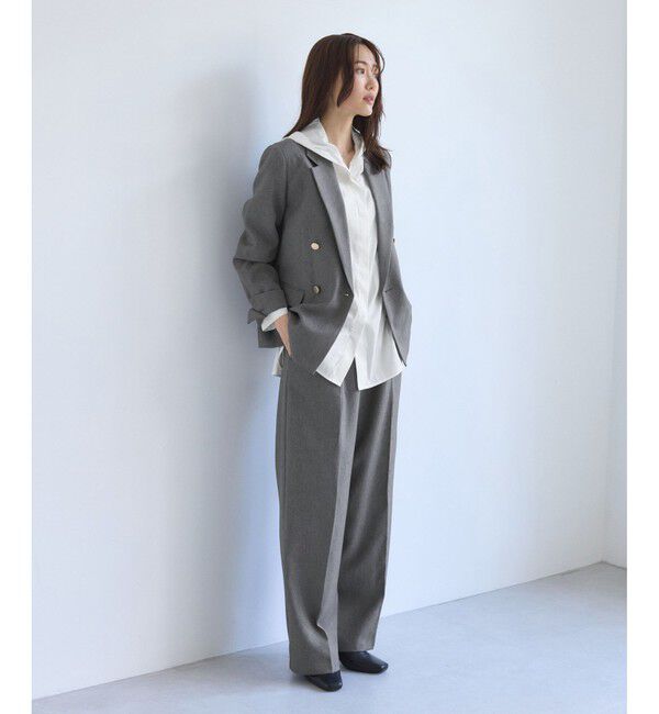 Rope&rsquo;Picnic「レディハンサムシリーズ ウールライク金ボタンジャケット(総裏地)/セットアップ対応」|テーラードジャケット|