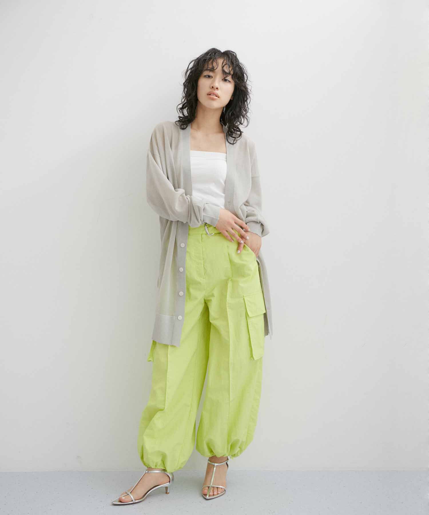 ADAM ET ROPE'「【WEB限定】麻調 ロングルーズ シアー サマーニット ロングカーディガン / ユニセックス」|カーディガン|