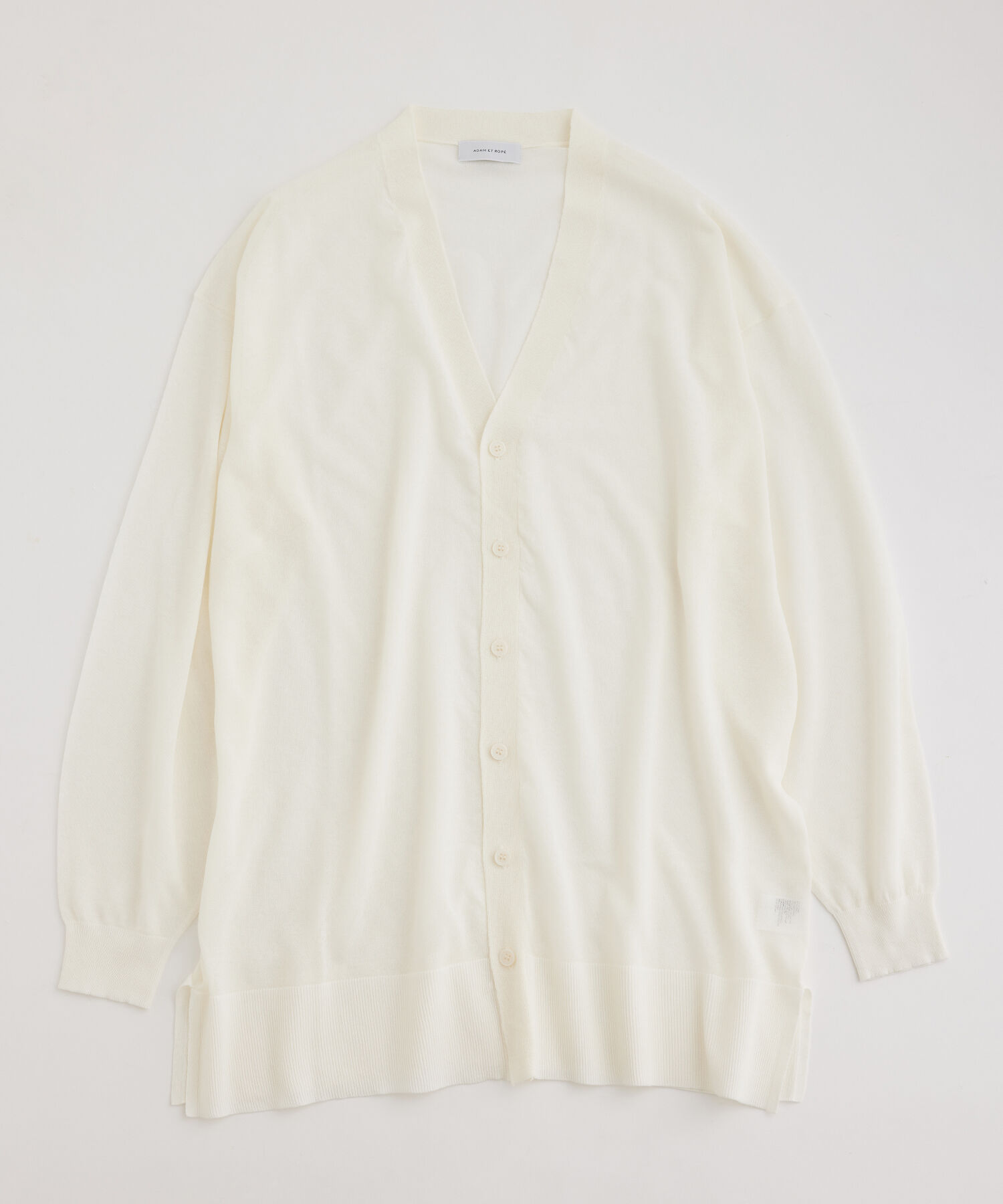 ADAM ET ROPE'「【WEB限定】麻調 ロングルーズ シアー サマーニット ロングカーディガン / ユニセックス」|カーディガン|