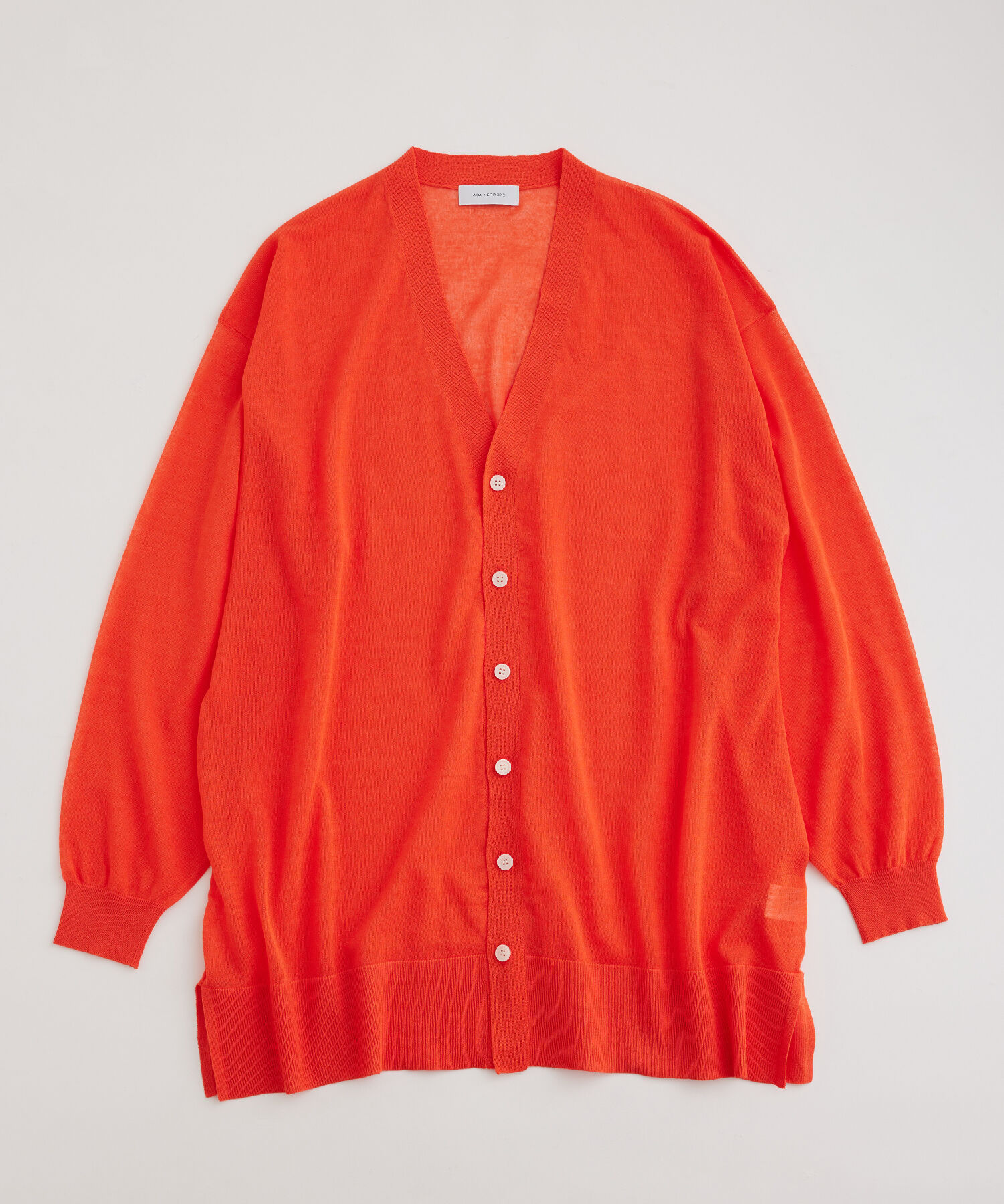 ADAM ET ROPE'「【WEB限定】麻調 ロングルーズ シアー サマーニット ロングカーディガン / ユニセックス」|カーディガン|