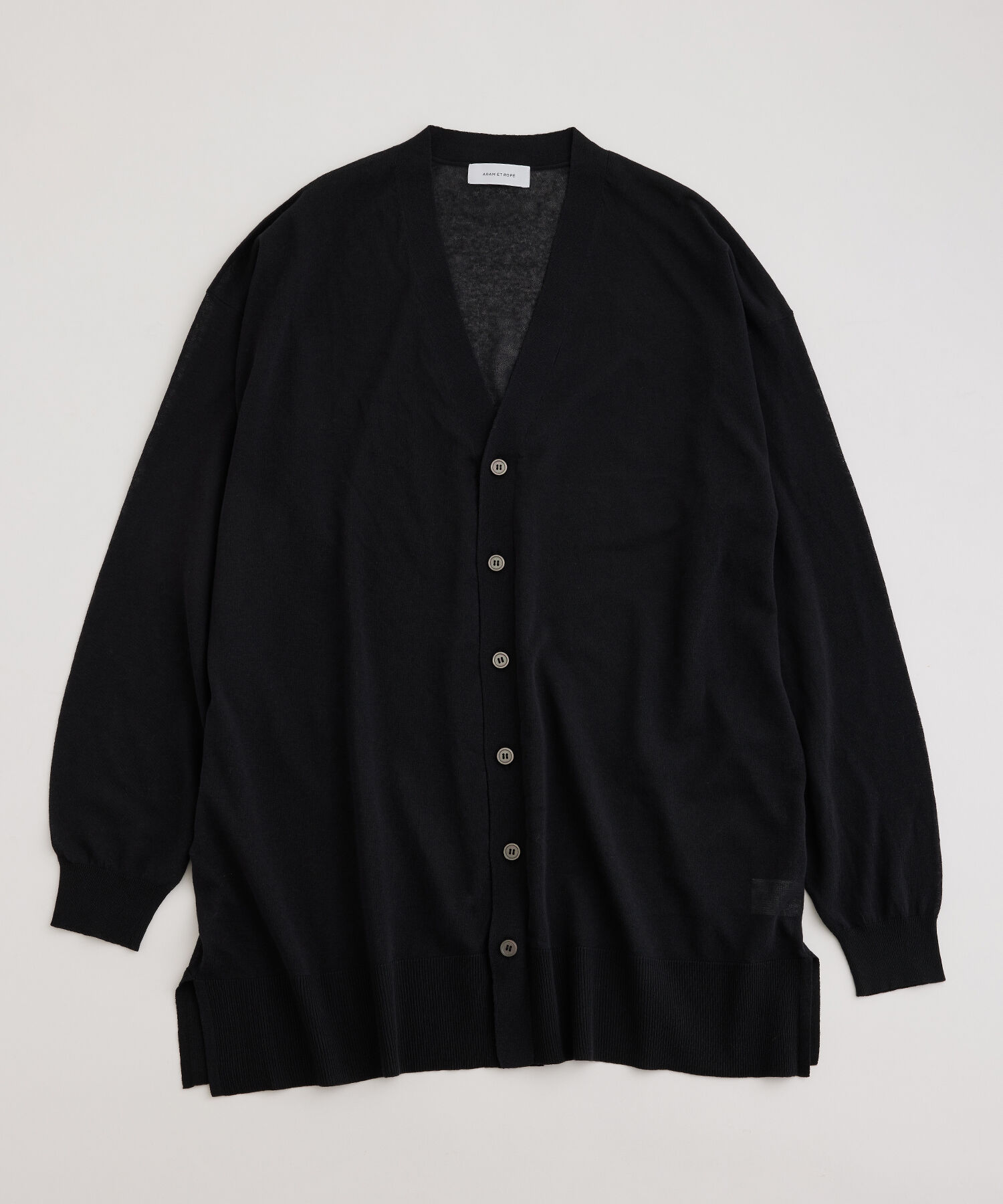 ADAM ET ROPE'「【WEB限定】麻調 ロングルーズ シアー サマーニット ロングカーディガン / ユニセックス」|カーディガン|