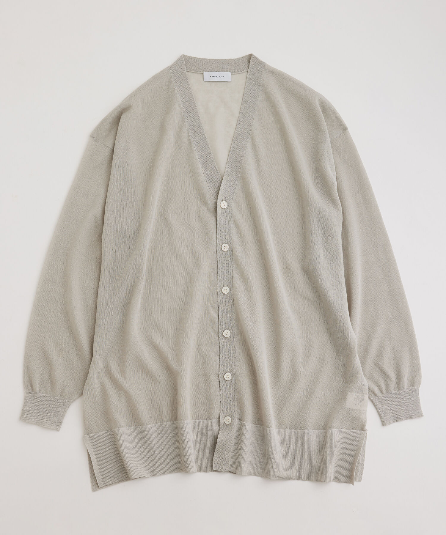 ADAM ET ROPE'「【WEB限定】麻調 ロングルーズ シアー サマーニット ロングカーディガン / ユニセックス」|カーディガン|