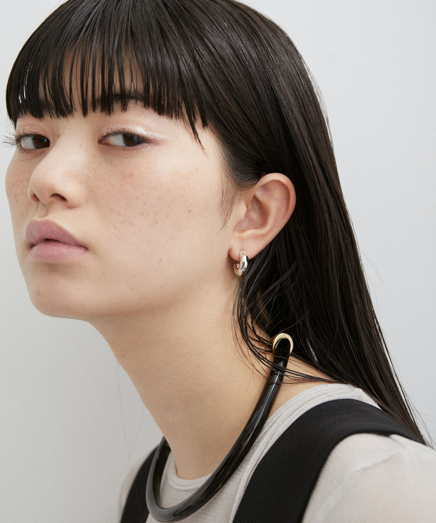 ADAM ET ROPE'「【LES BIJOUX】ニュアンスフープピアス」|ピアス|シルバー(93)