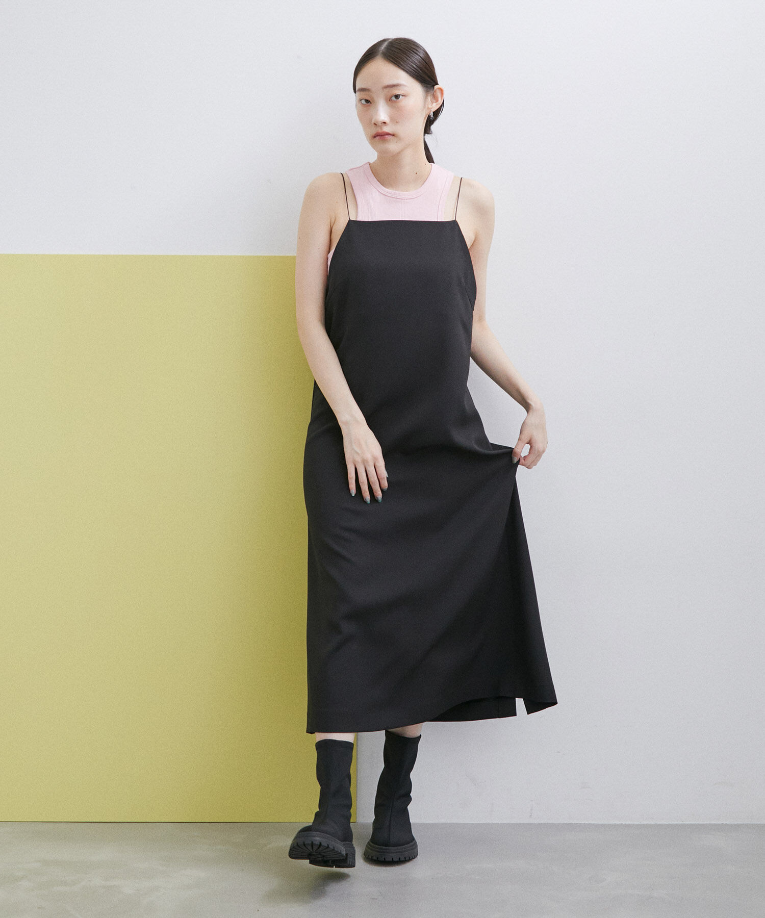 ADAM ET ROPE'「【WEB限定(一部店舗展開あり)】〈SETアイテム〉チュールレイヤードキャミドレス」|ワンピース|