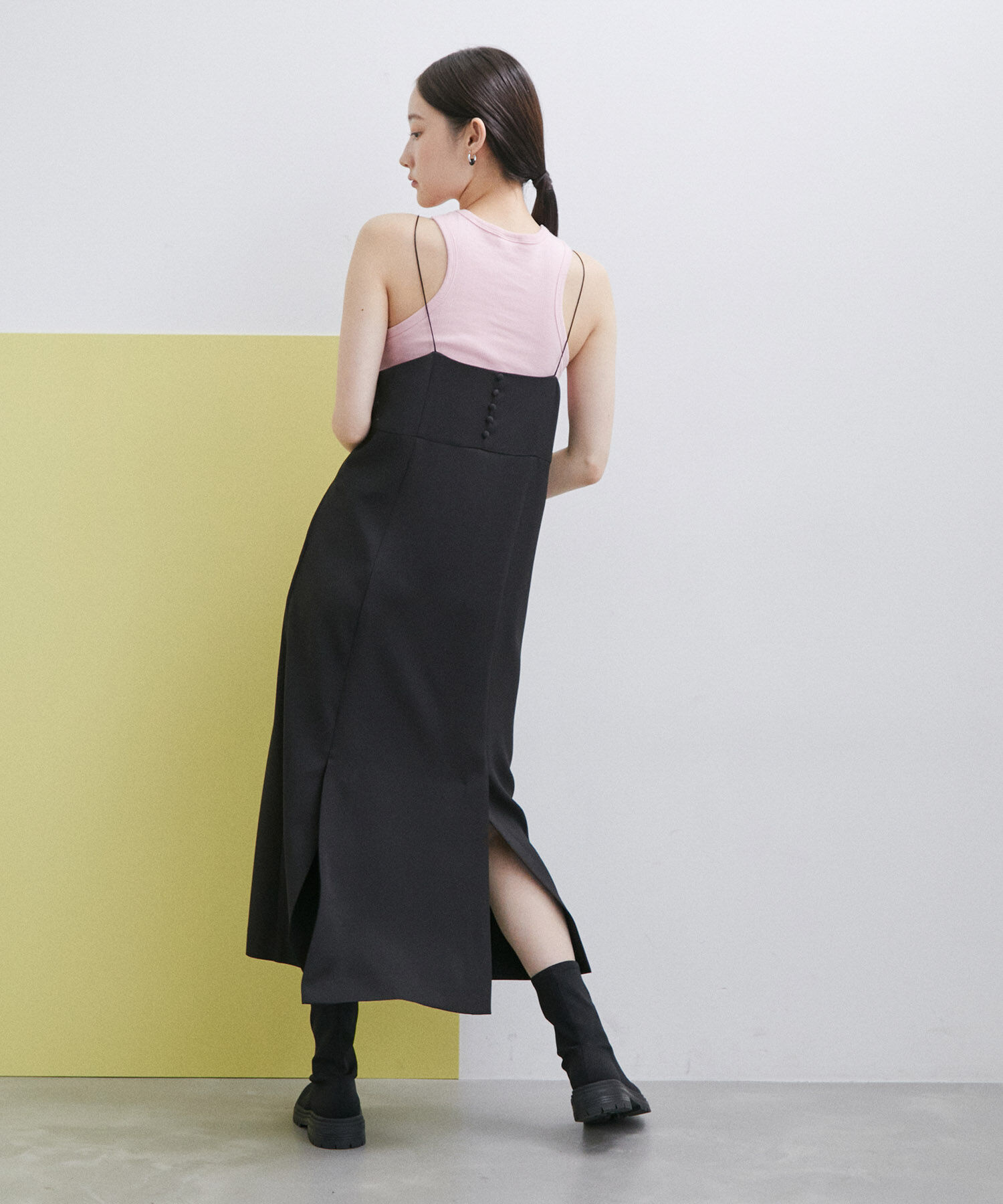 ADAM ET ROPE'「【WEB限定(一部店舗展開あり)】〈SETアイテム〉チュールレイヤードキャミドレス」|ワンピース|