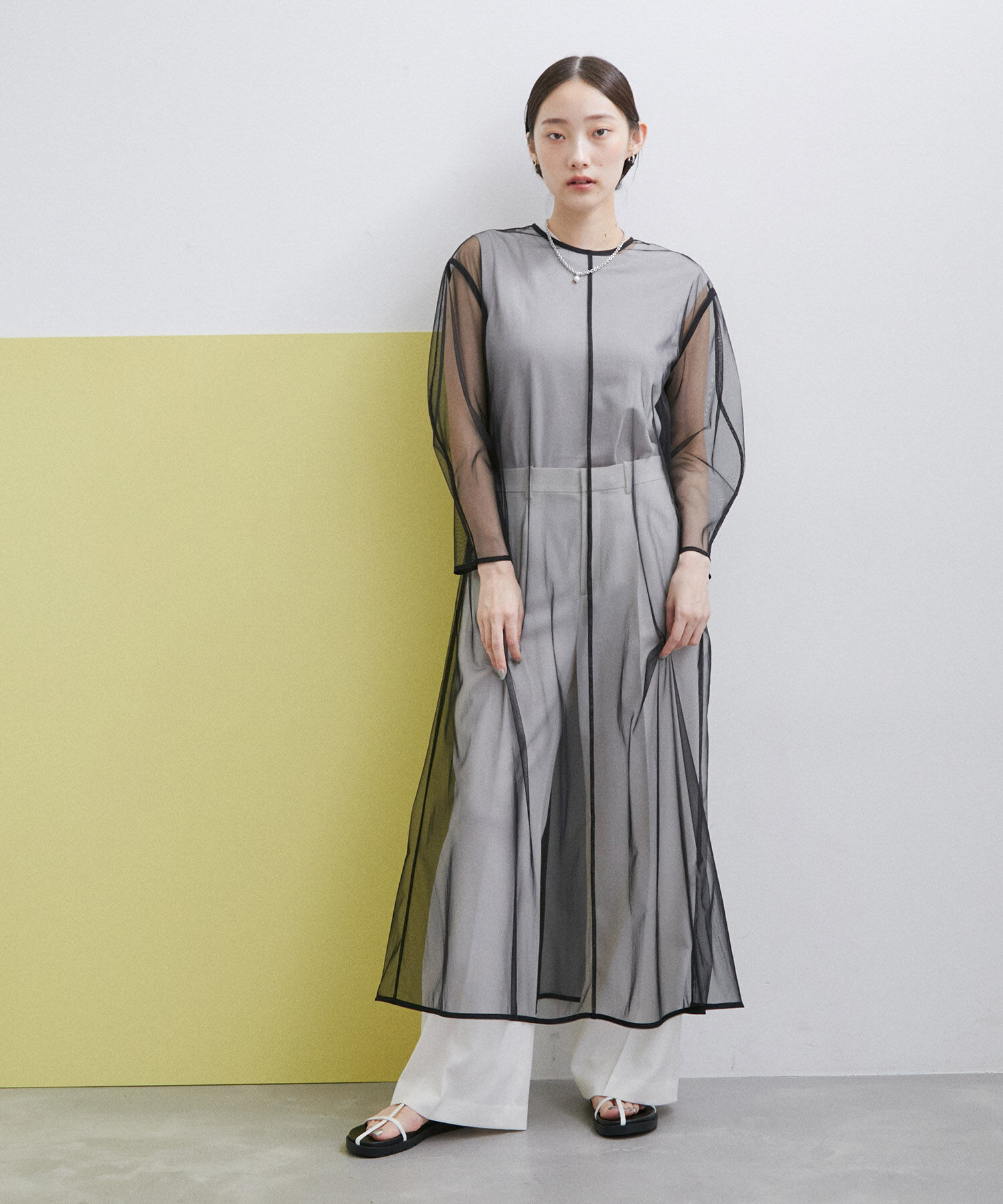 ADAM ET ROPE'「【WEB限定(一部店舗展開あり)】〈SETアイテム〉チュールレイヤードキャミドレス」|ワンピース|