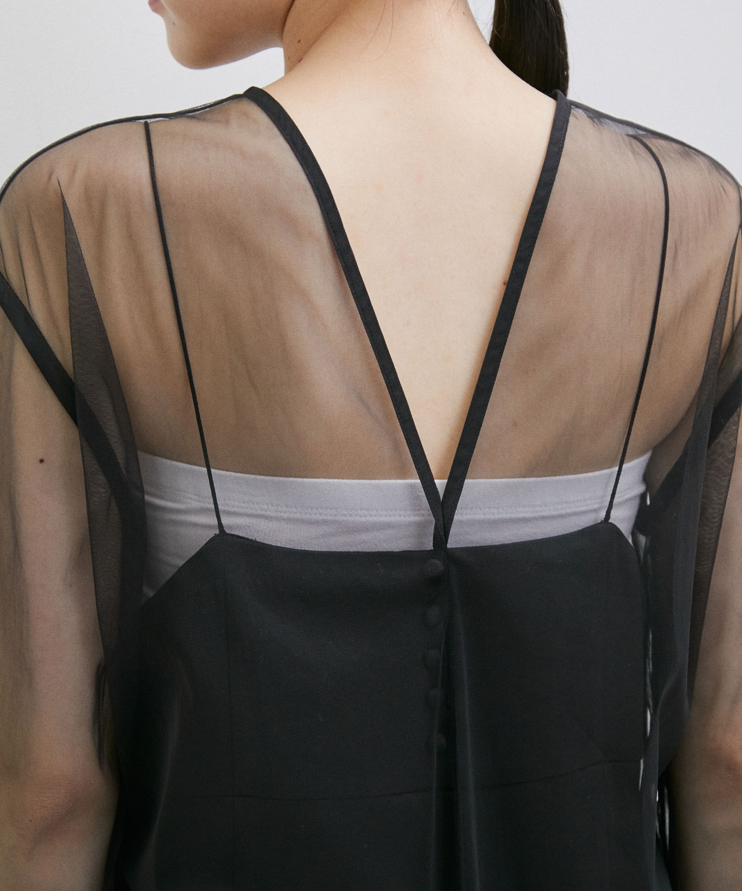 ADAM ET ROPE'「【WEB限定(一部店舗展開あり)】〈SETアイテム〉チュールレイヤードキャミドレス」|ワンピース|