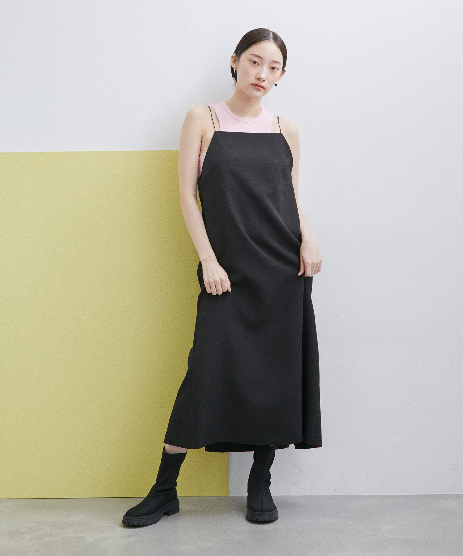 ADAM ET ROPE'「【WEB限定(一部店舗展開あり)】〈SETアイテム〉チュールレイヤードキャミドレス」|ワンピース|