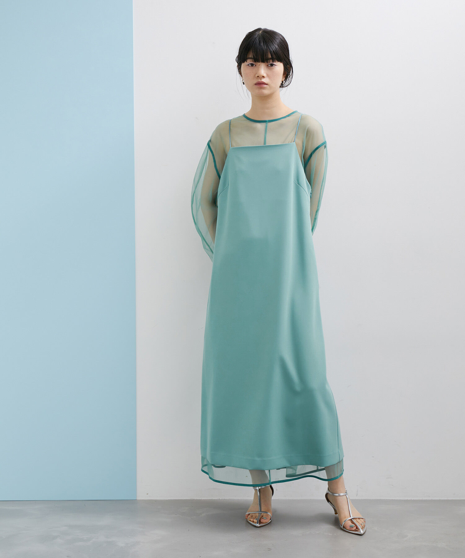 ADAM ET ROPE'「【WEB限定(一部店舗展開あり)】〈SETアイテム〉チュールレイヤードキャミドレス」|ワンピース|