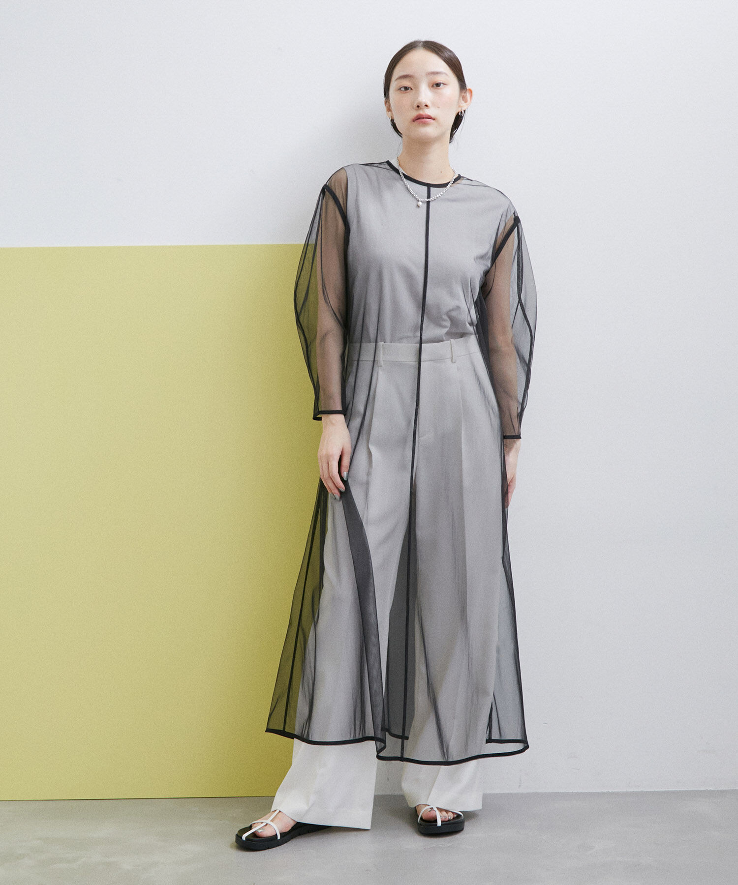 ADAM ET ROPE'「【WEB限定(一部店舗展開あり)】〈SETアイテム〉チュールレイヤードキャミドレス」|ワンピース|