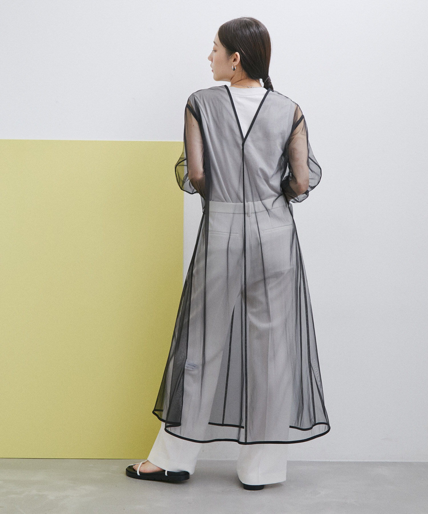 ADAM ET ROPE'「【WEB限定(一部店舗展開あり)】〈SETアイテム〉チュールレイヤードキャミドレス」|ワンピース|