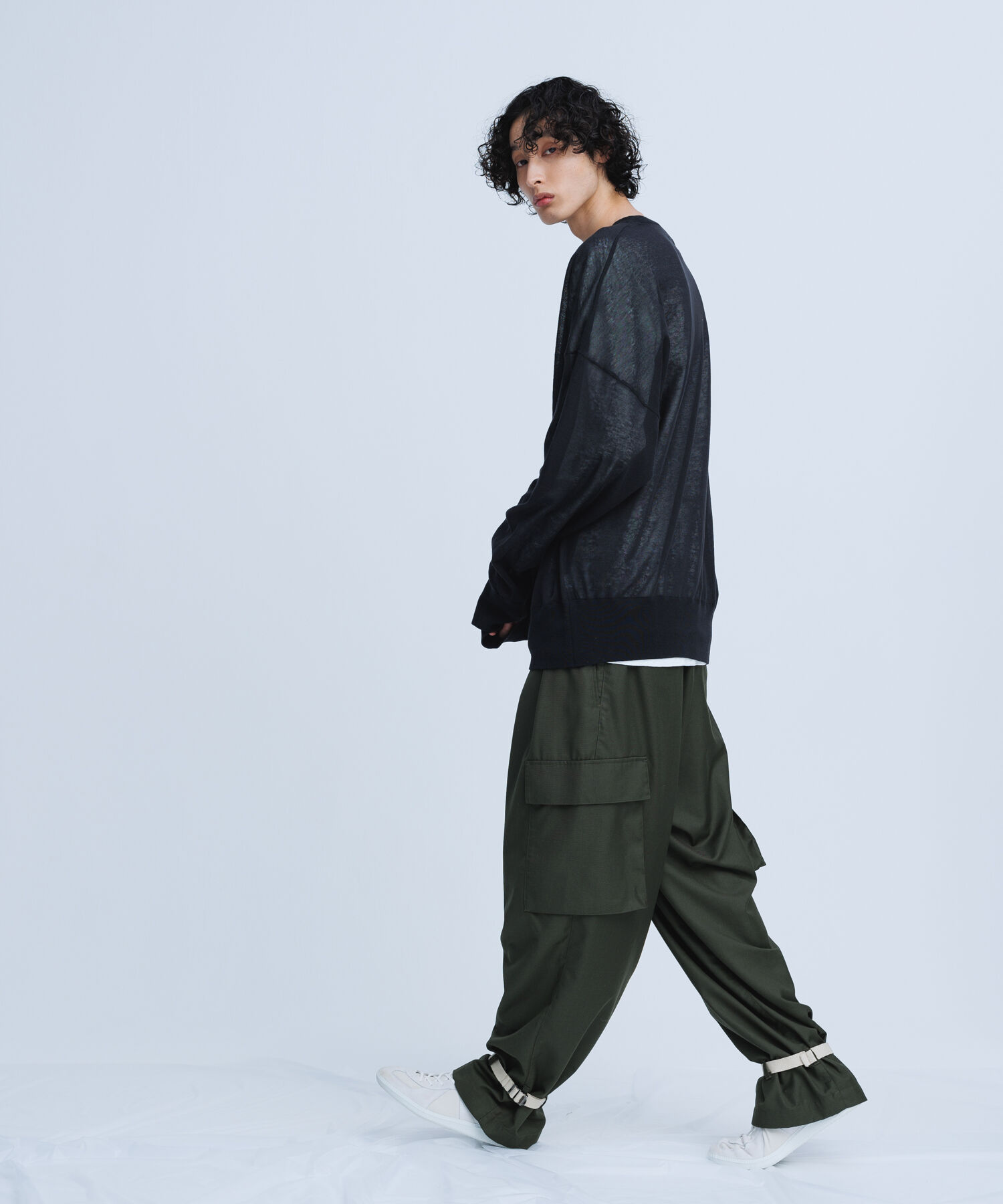 ADAM ET ROPE'「《新色追加》【WEB限定】麻調 ルーズ シアー サマーニット ビッグプルオーバー / ユニセックス」|ニット・セーター|