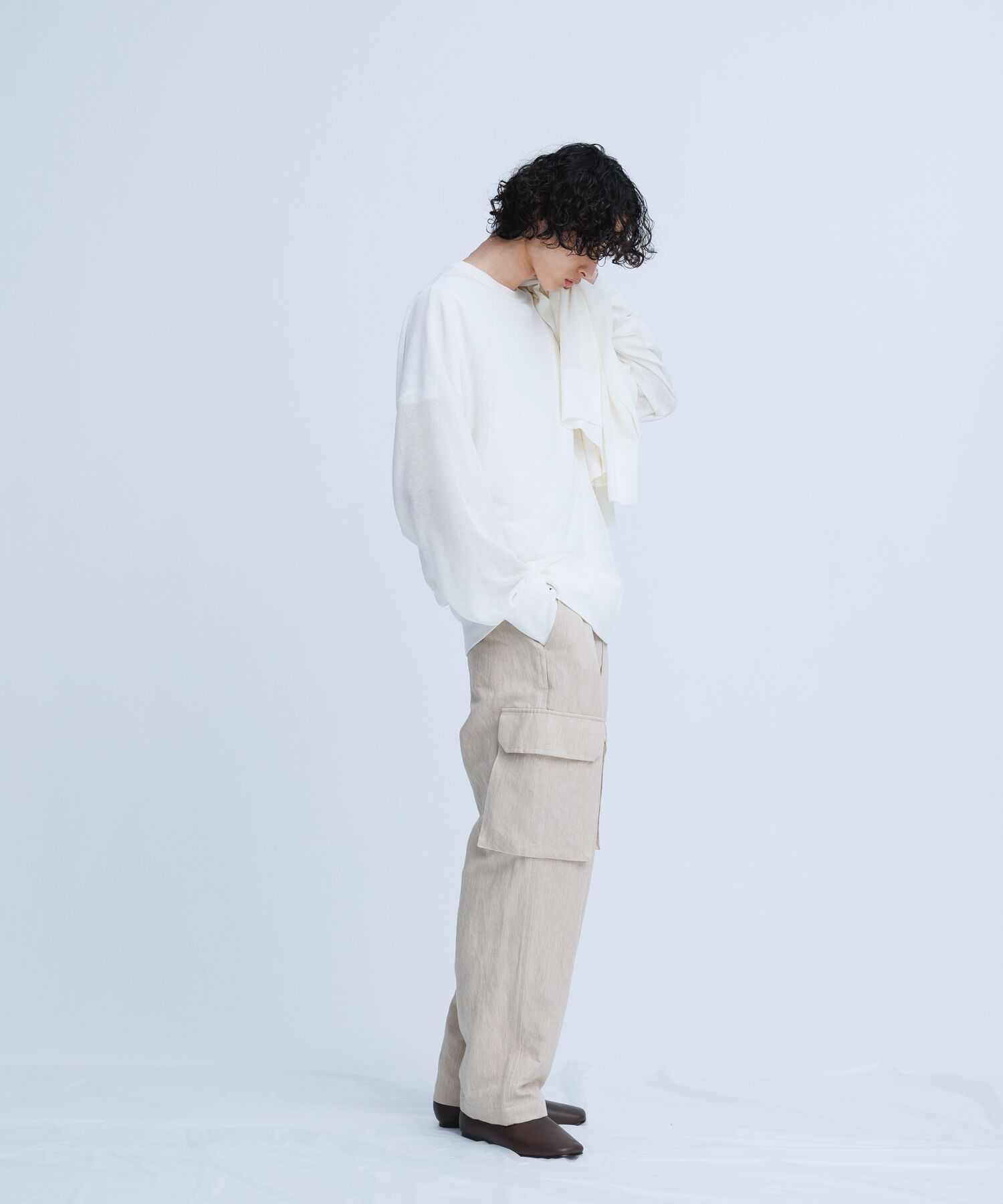 ADAM ET ROPE'「《新色追加》【WEB限定】麻調 ルーズ シアー サマーニット ビッグプルオーバー / ユニセックス」|ニット・セーター|