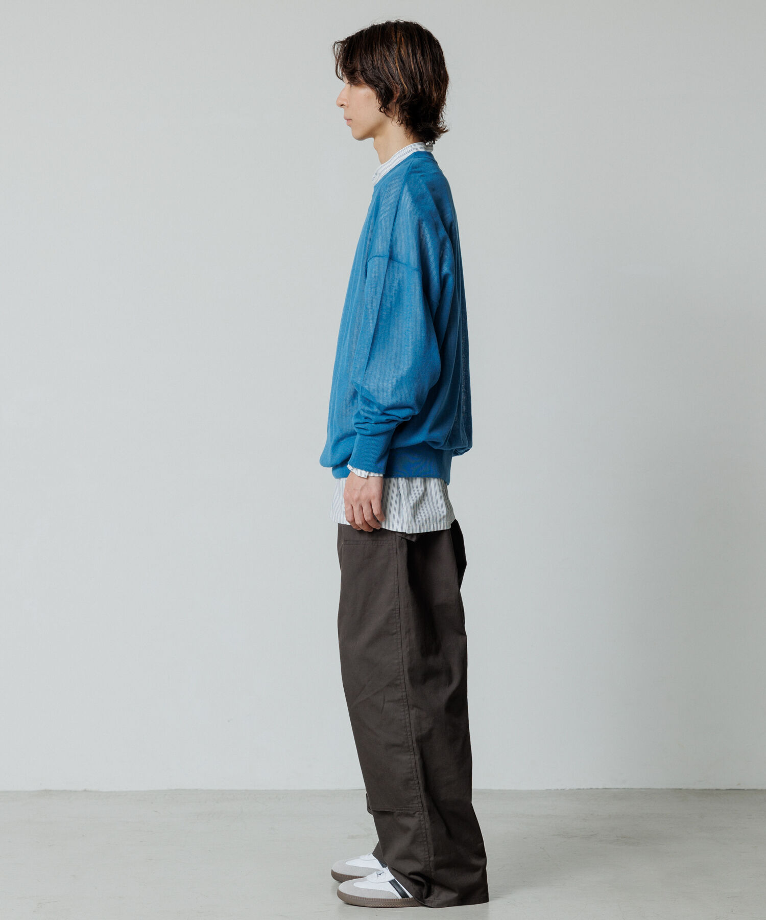 ADAM ET ROPE'「《新色追加》【WEB限定】麻調 ルーズ シアー サマーニット ビッグプルオーバー / ユニセックス」|ニット・セーター|