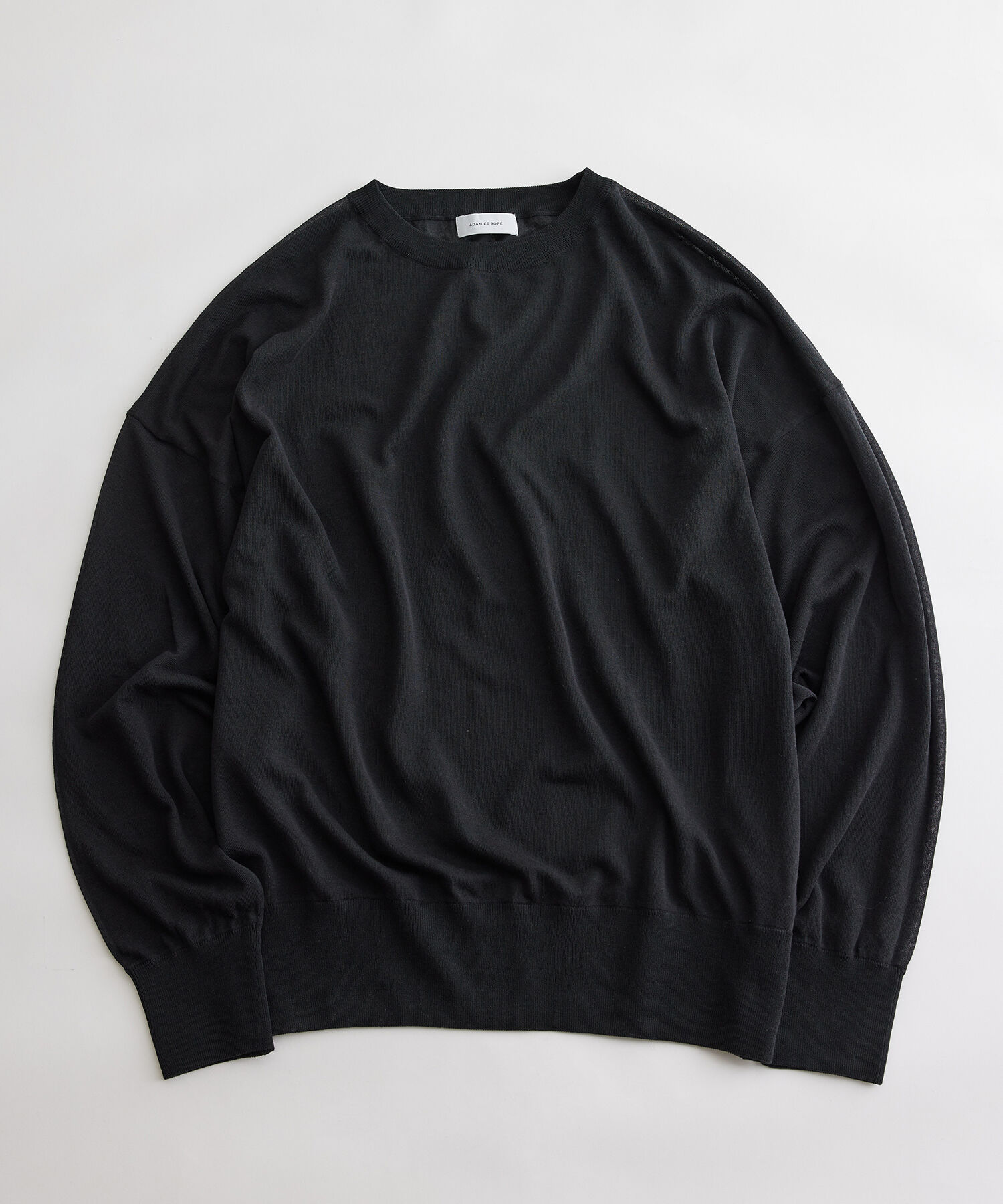 ADAM ET ROPE'「《新色追加》【WEB限定】麻調 ルーズ シアー サマーニット ビッグプルオーバー / ユニセックス」|ニット・セーター|