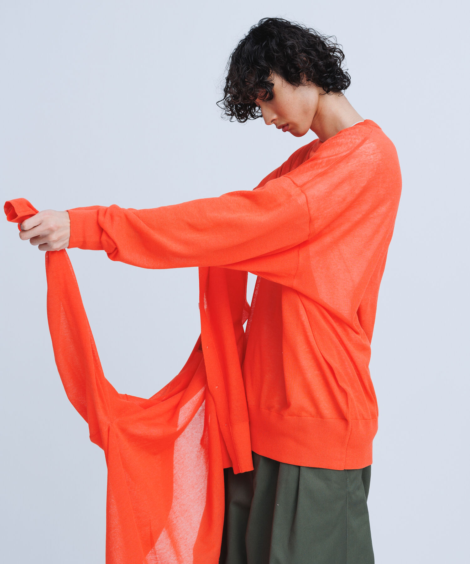 ADAM ET ROPE'「《新色追加》【WEB限定】麻調 ルーズ シアー サマーニット ビッグプルオーバー / ユニセックス」|ニット・セーター|