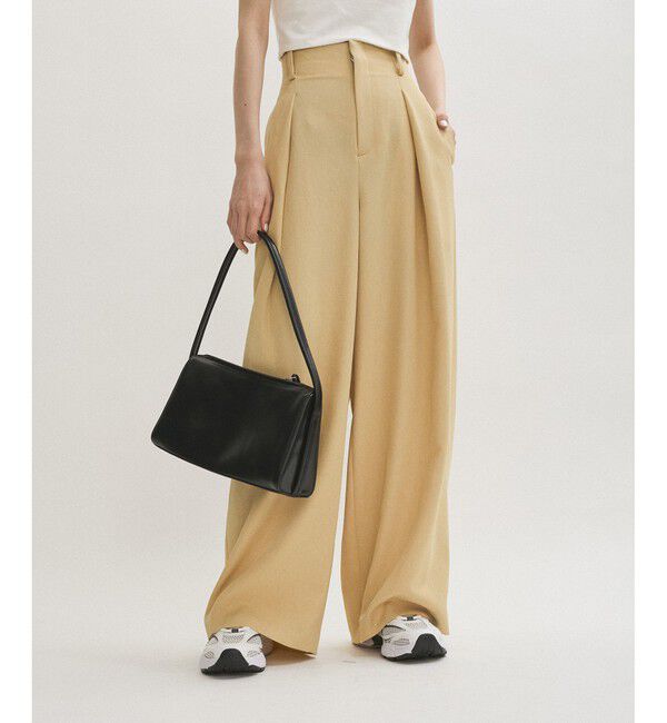 ADAM ET ROPE'「【サステナブル】リランチェベルトレススラックス」|スラックス|ベージュサブ