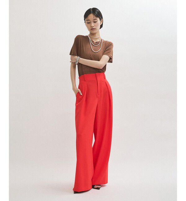 ADAM ET ROPE'「【サステナブル】リランチェベルトレススラックス」|スラックス|