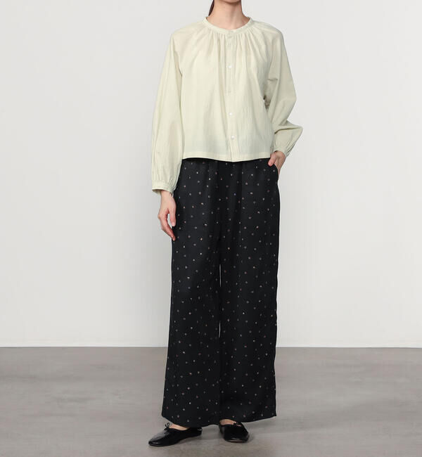  「LE GLAZIK | ツイルプリント エラスティックパンツ WOMEN」|チノ|