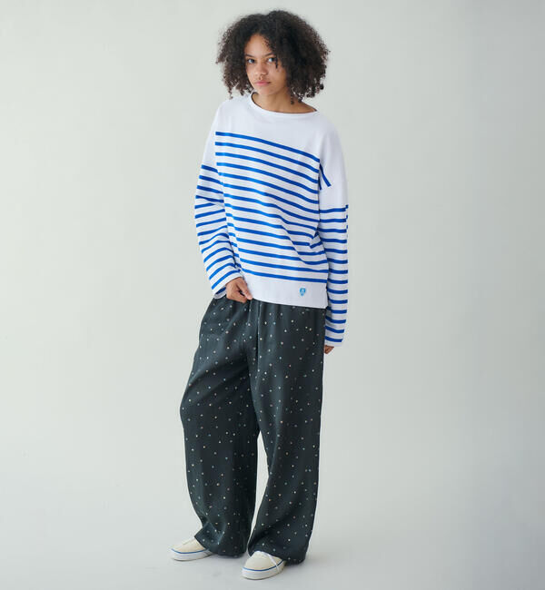  「LE GLAZIK | ツイルプリント エラスティックパンツ WOMEN」|チノ|